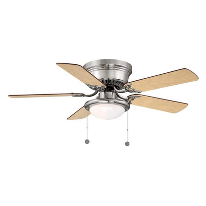 Hugger 44 in. LED Indoor Brushed Nickel Ceiling Fan with Light Kit