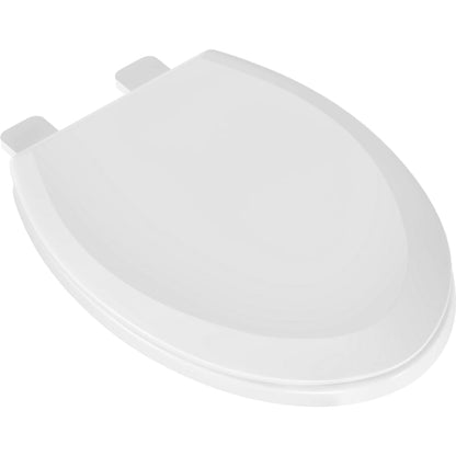 Elongated Closed-Front Toilet Seat with Quick Release and Lid