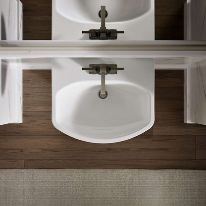Cimarron 21" Pedestal Bathroom Sink with 3 Holes Drilled and Overflow