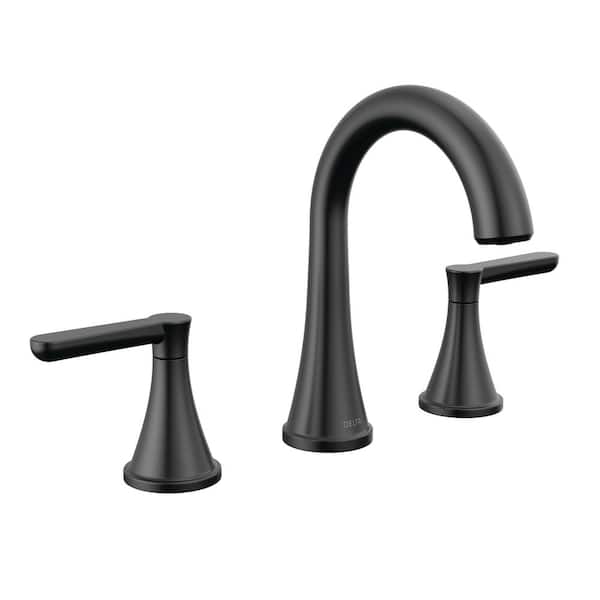 Delta Greydon 8 in. Widespread Double Handle Bathroom Faucet in Matte Black 35860LF-BL