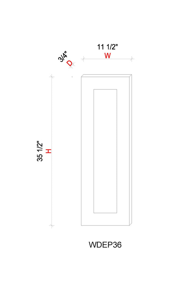 Wall Decorative End Panel - 11 1/2"W * 35- 1/2"H * 3/4"D