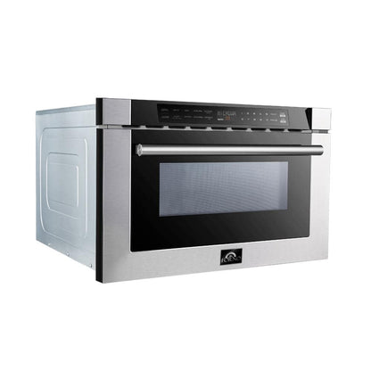 25.2 in. Width 1.2 cu.ft. Stainless Steel and Black 1500-Watt Built in Microwave Drawer