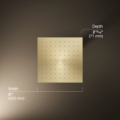 Contemporary Square 8" Single Function 2.5 GPM Rainhead with MasterClean Sprayface and Katalyst Air-Induction Technology