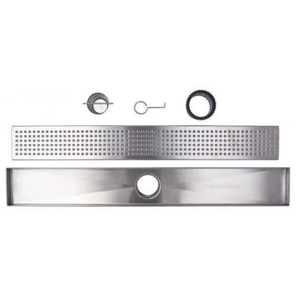 Linear Shower Drain, 24 in, With Tile Insert Grate, Stainless Steel