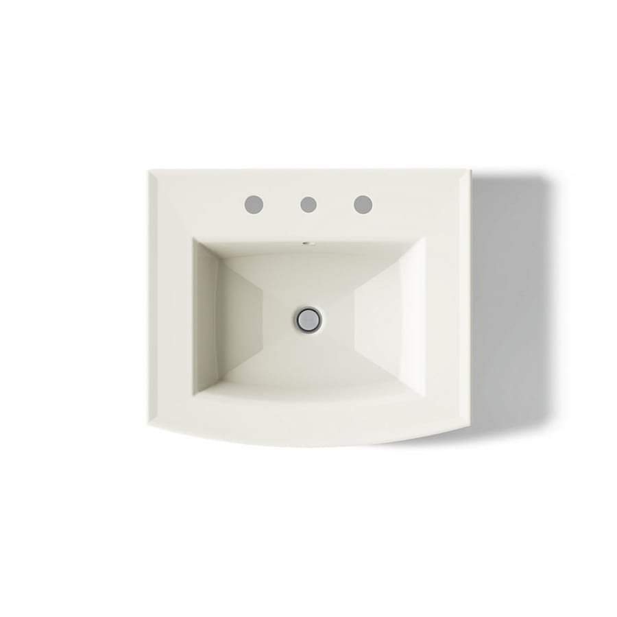 Archer 24" Pedestal Bathroom Sink with 3 Holes Drilled and Overflow