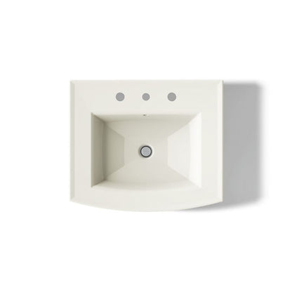 Archer 24" Pedestal Bathroom Sink with 3 Holes Drilled and Overflow