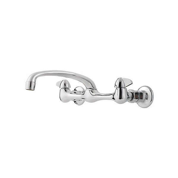 Pfirst Series™ Kitchen Faucet, Wall Mount, ADA, 2 Knob Handle, 2-Hole, Polished Chrome