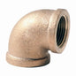 90 deg Elbow, 1-1/2 in, FNPT, Lead Free Brass, Rough Brass