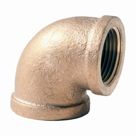 90 deg Elbow, 1 in, FNPT, Lead Free Brass, Rough Brass