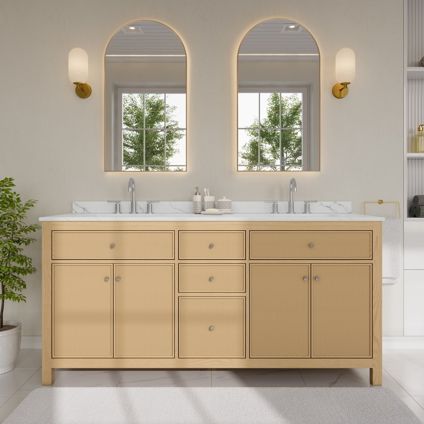 Pendry Double Bathroom Vanity - 72W x 35H x 22D