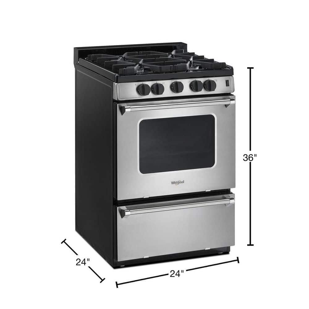 24"W 2.96Cuft F/S Compact 4B Gas Range Stainless Steel