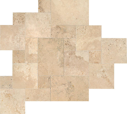 Travertine Mendocino Pattern, Chiseled Versaille Brushed