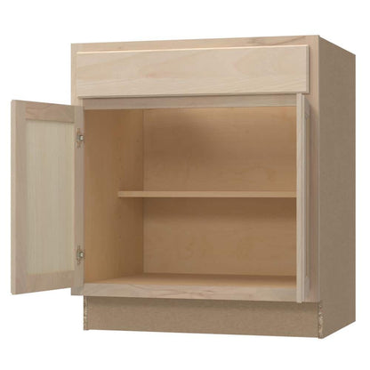 30 in. W x 24 in. D x 34.5 in. H Assembled Sink Base Kitchen Cabinet in Unfinished with Recessed Panel