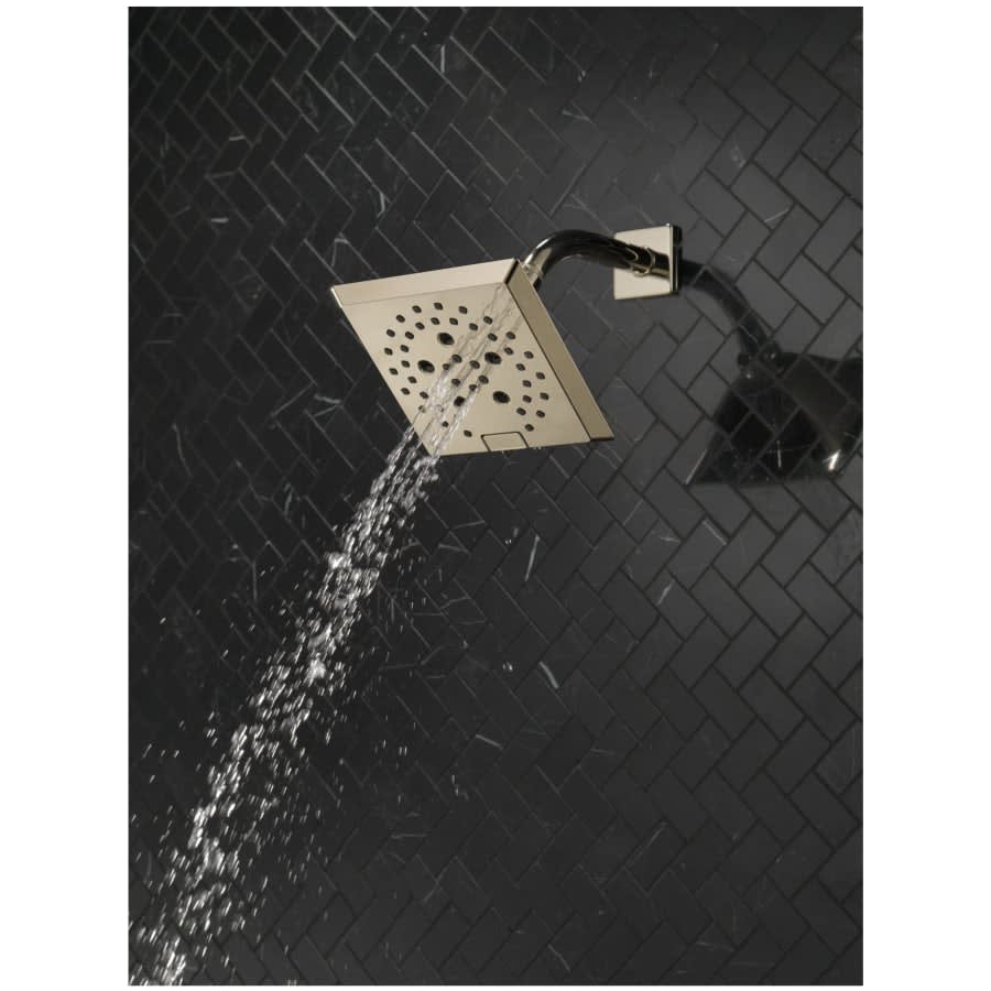 Universal Showering 5-13/16" Square 1.75 GPM Shower Head Full Spray Pattern with Touch Clean and H2Okinetic Technology