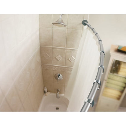 5ft. Length Curved Shower Rod with Non-Pivoting Flanges (Retail Packaging)