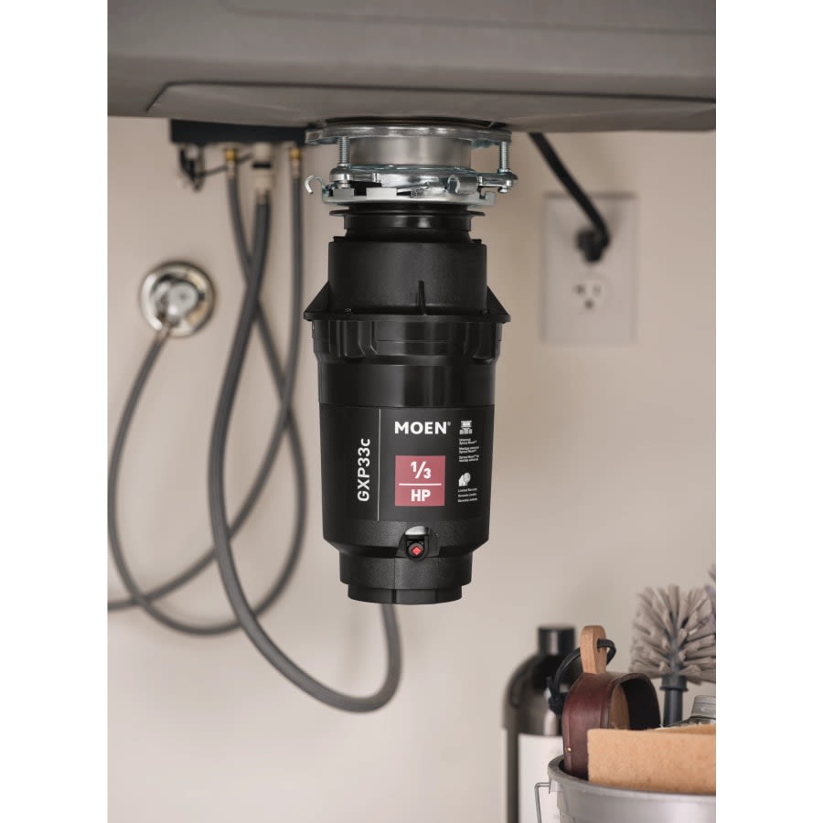 GX Pro 1/3 HP Continuous Garbage Disposal with a Vortex Motor and Power cord included.