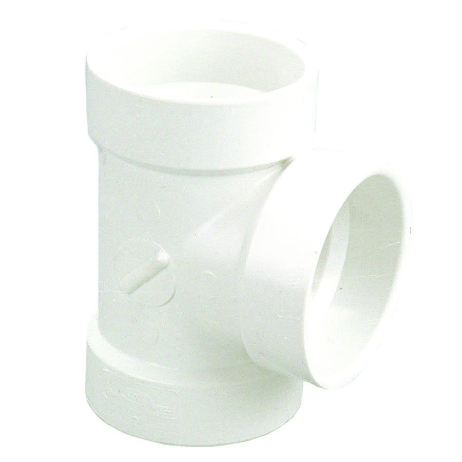 Vent Tee, 2 in, Hub, DWV, PVC