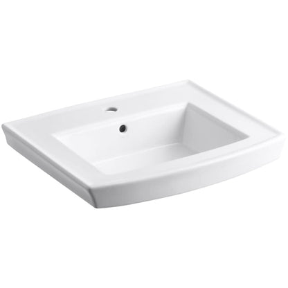 Archer 24" Pedestal Bathroom Sink with 1 Hole Drilled and Overflow