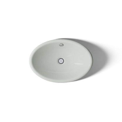 Iron Plains 20-3/4"L Enameled Cast Iron Wading Pool Oval Bathroom Sink with Overflow and White Painted Underside