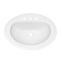 Rockaway 20-1/2" Oval Vitreous China Drop In Bathroom Sink with Overflow and 3 Faucet Holes at 8" Centers