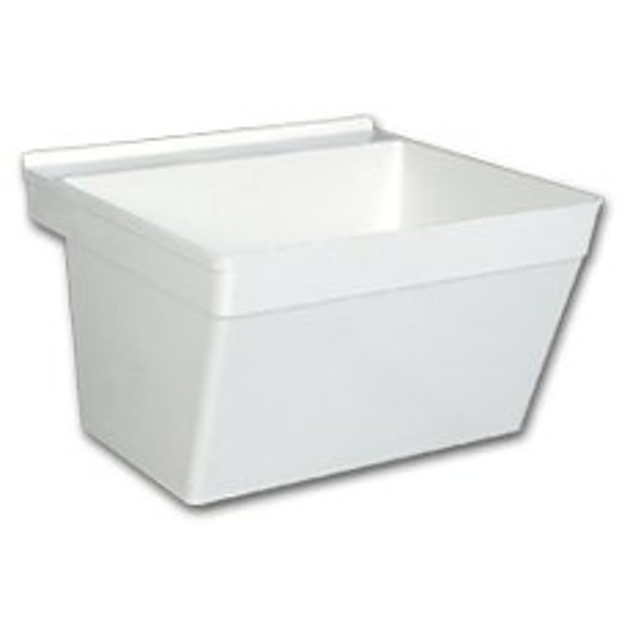 Utility Sink, 1 Basin, Wall Mount, Plastic, White