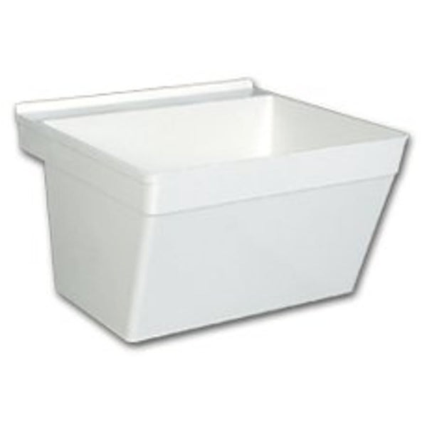 Utility Sink, 1 Basin, Wall Mount, Plastic, White