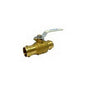 2-Piece Ball Valve, 4 in, Press, Full Port, Plated Brass Ball, Brass