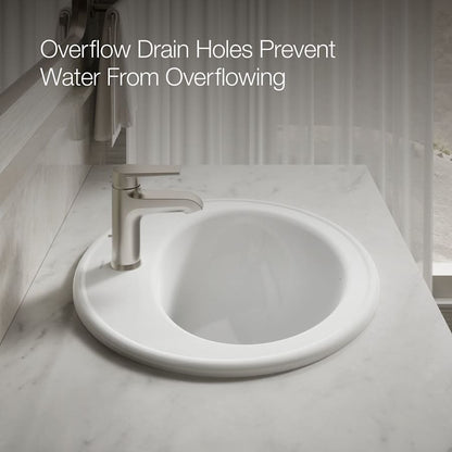 Pennington 20-1/4" Drop In Bathroom Sink with 1 Hole Drilled and Overflow