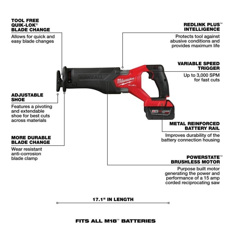 M18 FUEL™ Cordless Tool Kit, 5 pcs, 5 Ah