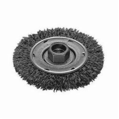 Wheel Brush, 4 in Dia Brush, 1/2 in W Face, 0.014 in Dia Crimped Filament/Wire, 5/8-11 Arbor Hole