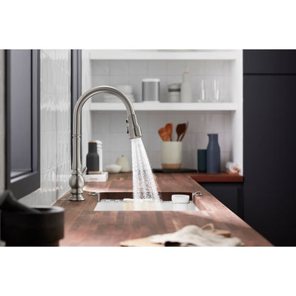 Artifacts Touchless 1.5 GPM Single Hole Pull Down Kitchen Faucet with Three-Function Spray Head