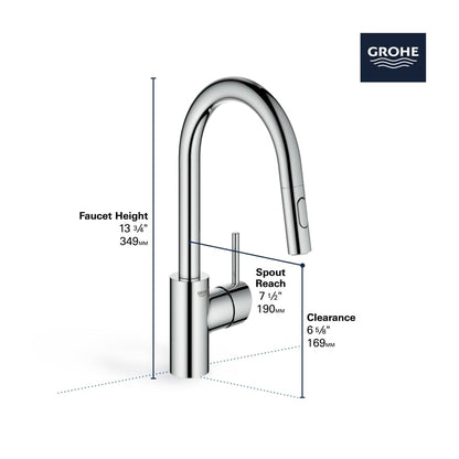 Concetto 1.75 GPM Single Hole Pull Down Bar Faucet