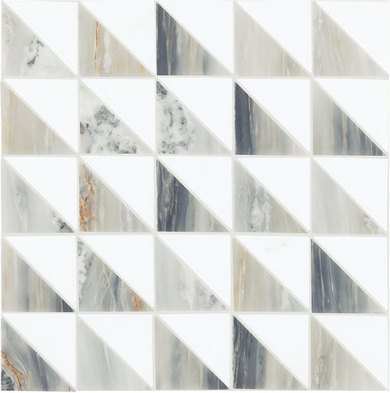 Gamma Azure Blend Basketweave 2 1/4X2 1/4 Polished