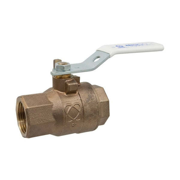 2-Piece Ball Valve, 1-1/2 in, FNPT, Full Port, Bronze Ball, Bronze