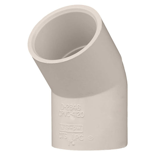 FlowGuard Gold® Elbow, 45 deg Elbow, 1/2 in, Socket, SDR 11, CPVC