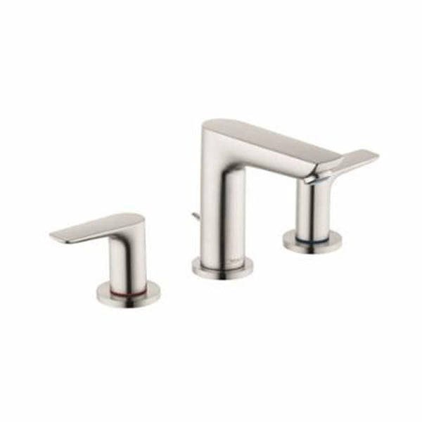 Talis E 150 Widespread Lavatory Faucet, ADA, 2 Handle, 3-Hole, 1.2 gpm, Brushed Nickel