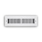2-Way Toe-Space Supply Grille, 14 x 2 in, Short Blades, Steel, Textured, White