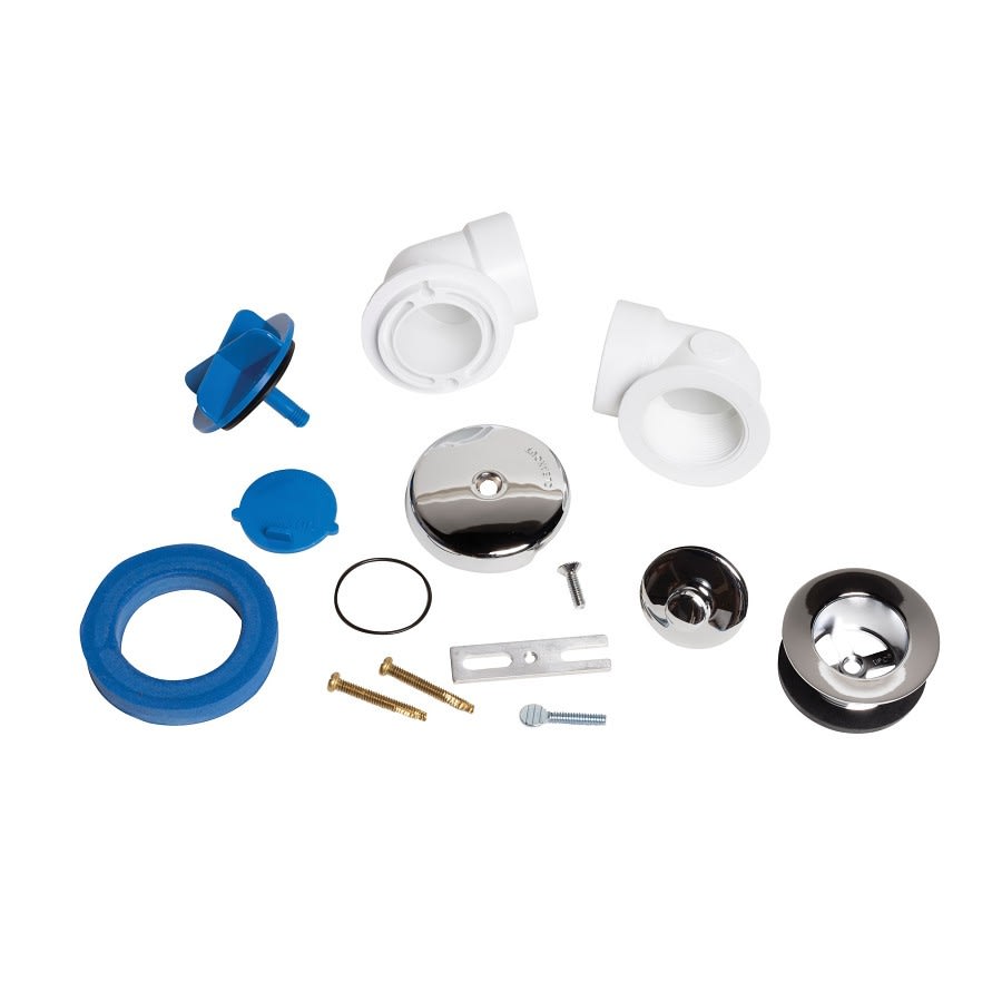 Bath Drain Half Kit, Lift & Turn, PVC, Polished Chrome