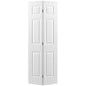 36 in. x 80 in. 6 Panel Textured Primed Hollow Core Composite Bi-fold Interior Door