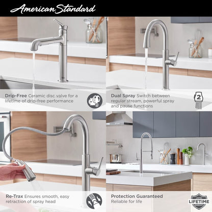 Studio S 1.8 GPM Single Hole Pull Down Kitchen Faucet with Re-Trax Technology