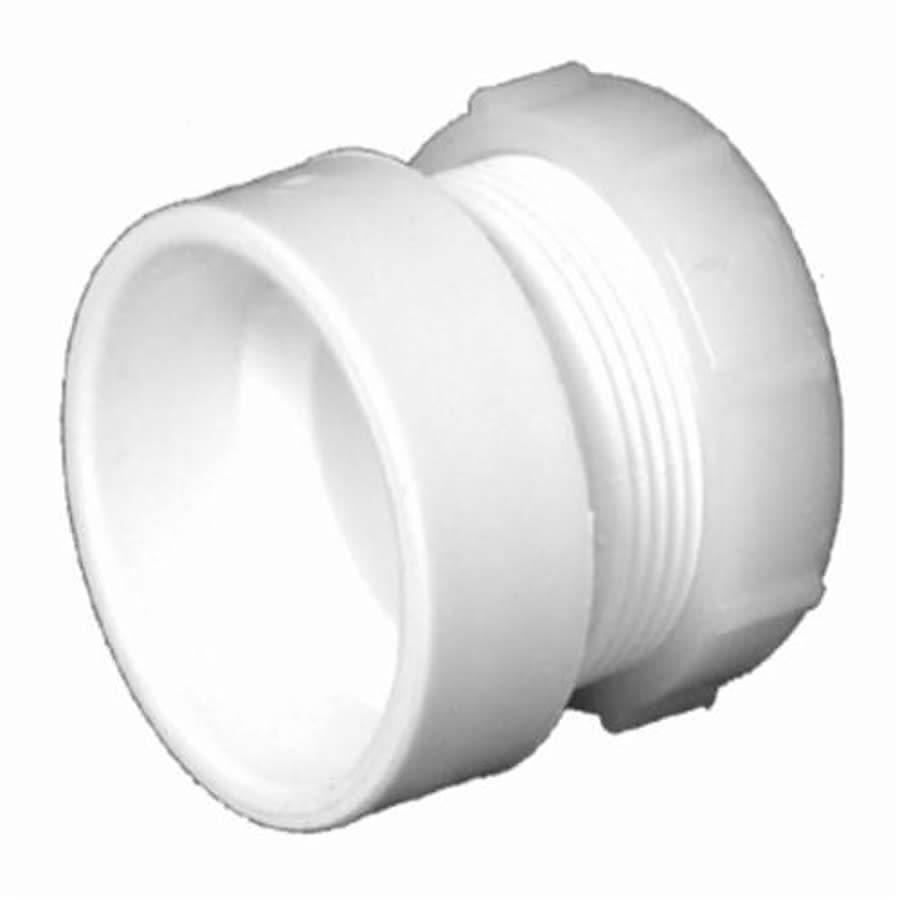 Trap Adapter With Washer and Plastic Nut, 1-1/2 in, Hub x Slip Joint, DWV, PVC
