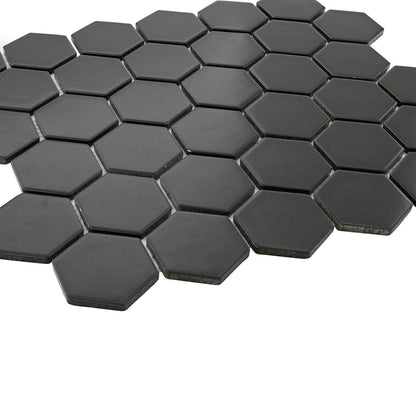Le Cafe Black 2x2 Hexagon Mosaic Matte