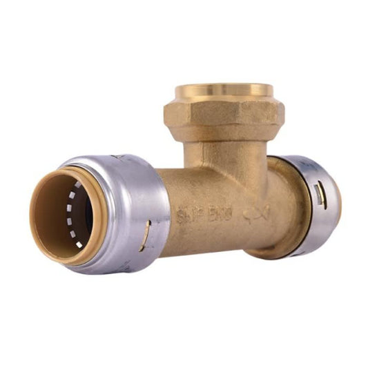 Max™ Tee, 3/4 in, Push x FNPT, Brass