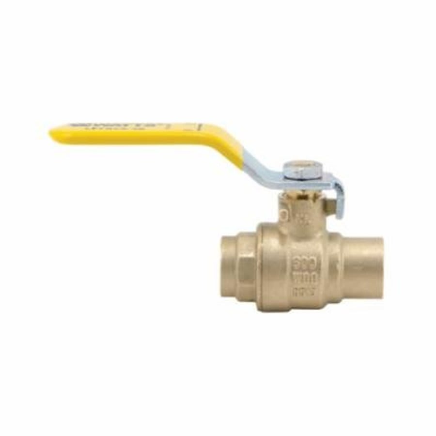 2-Piece Ball Valve, 1/2 in, C, Full Port, Brass Ball, Brass