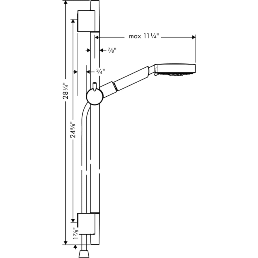 Unica S 2.5 GPM Multi-Function Handshower Package with 63" Hose, Slide Bar, Air Power and Quick Clean Technologies