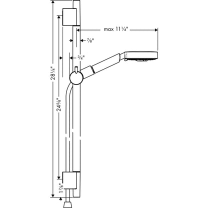 Unica S 2.5 GPM Multi-Function Handshower Package with 63" Hose, Slide Bar, Air Power and Quick Clean Technologies