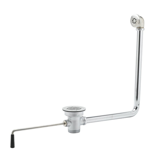 3" Waste Drain Valve with 2" Overflow, Twist Handle, and 2" x 1-1/2" NPT Male Adapter