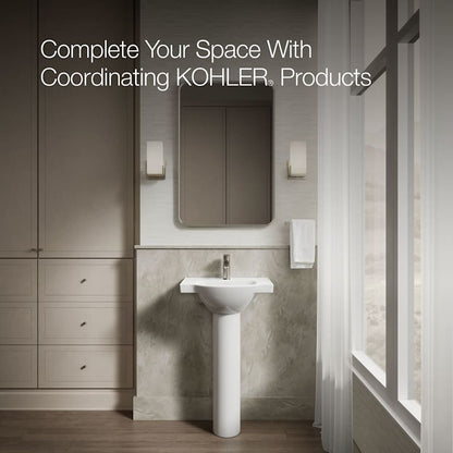 Veer 21" Pedestal Bathroom Sink with One Hole Drilled and Overflow