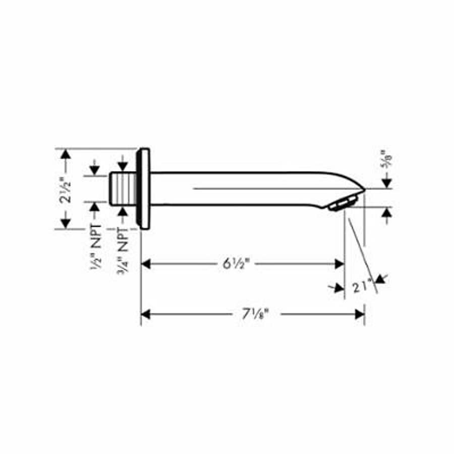 Metris E Tub Spout, Wall Mount, Brushed Nickel