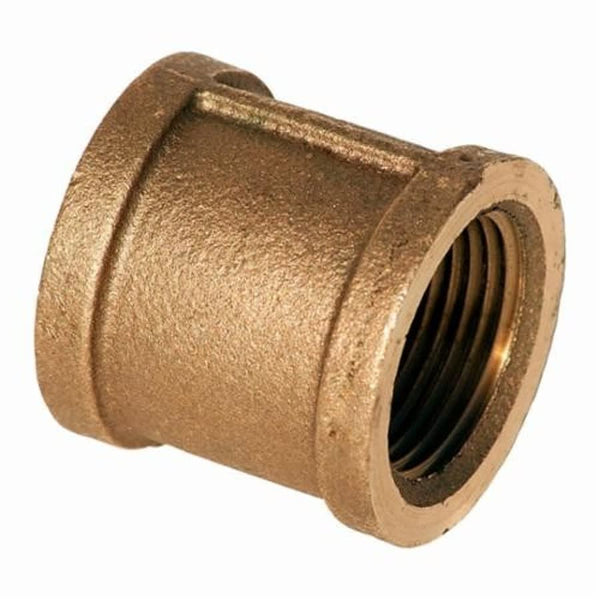 Coupling, 1/2 in, FNPT, Lead Free Brass, Rough Brass, Domestic